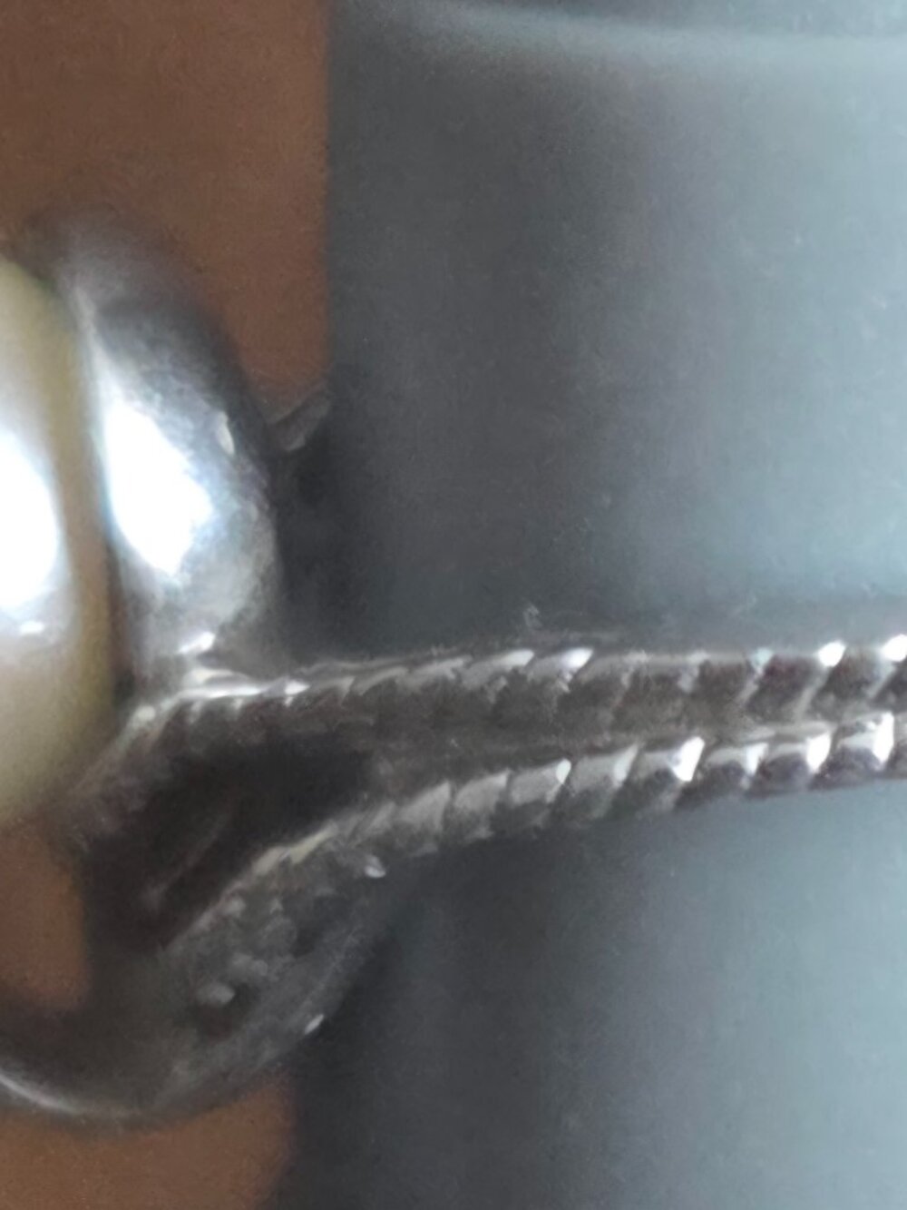 Vintage Crosby 10K White Gold Cultured Pearl Ring - Size 5 - Picture 5 of 11